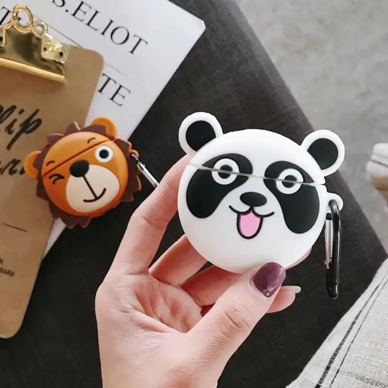 Cute Panda Lion Animal Pattern Protective Case Shockproof Cover Skin Protector for Airpods 1/2 Charging Box Accessories