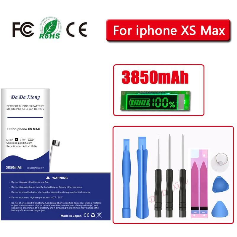 

High Capacity Battery for iPhone XS MAX 0 cycles mobile phone Replacement battery 3850mAh large capacity batteries + free tool