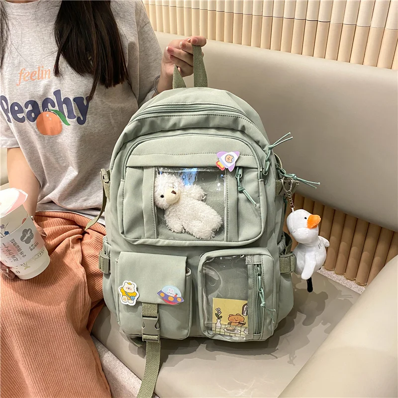 Laptop Backpacks Book-Bags Schoolbag Travel Large-Capacity Female College Kawaii Girl