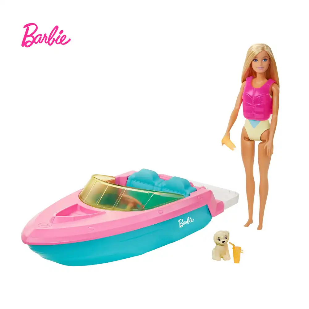 Barbie Boat W Doll Boat Dream Yacht Playset And Pet Puppy Life Vest Accessories Fits 3 Dolls Floats In Water Kids Toy Grg30 Dolls Aliexpress