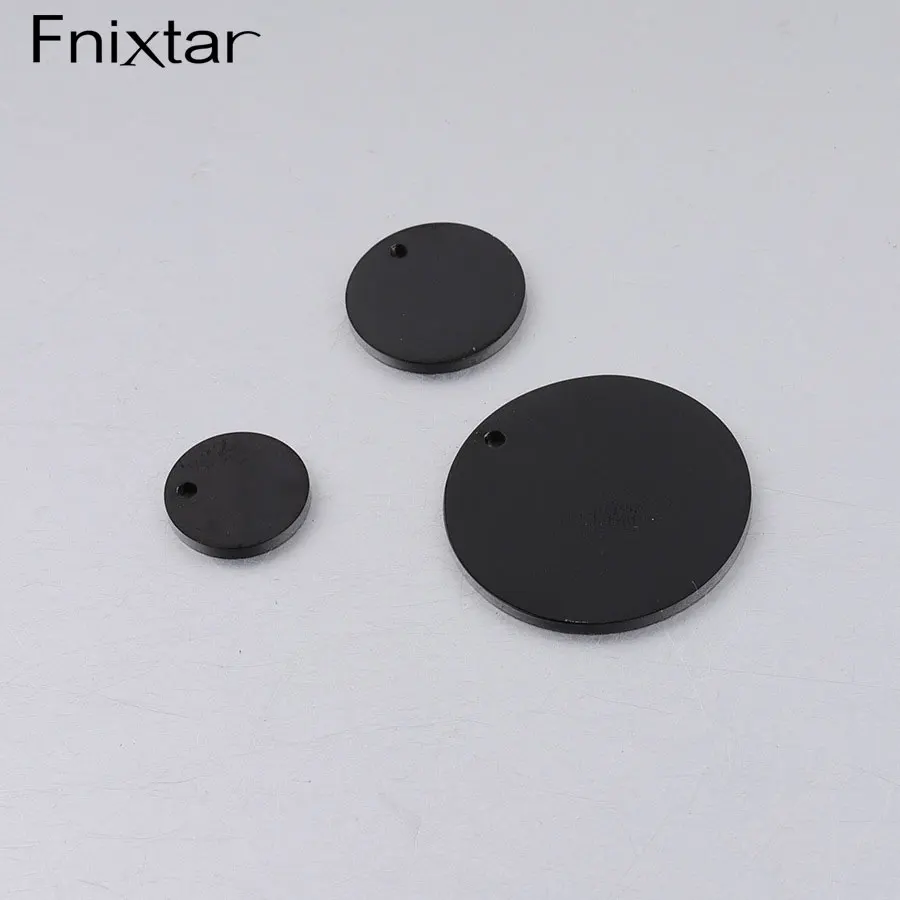 Fnixtar 20 шт. круглые диски Черные Подвески зеркальные Полированные из нержавеющей
