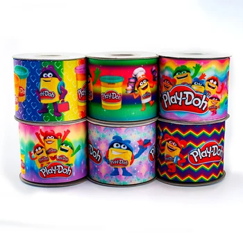 

5 Yards 25mm/38mm/50mm/75mm Cartoon Plasticine Printed Grosgrain/Satin Ribbon Party Decorations DIY Sewing Crafts 200509 2005100
