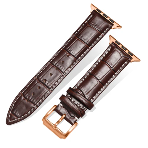 Dark brown Rose G1 Ремешок для apple watch 42 мм 38 мм apple watch 44 мм 40 мм кожаный браслет correa для часов iwatch series 5 4 3 2 1 Аксессуары - Цвет ремешка: Dark brown Rose G1