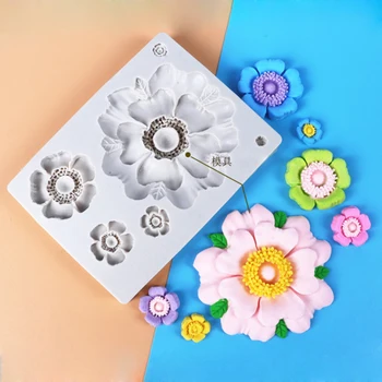 

Flower Silicone Mold Fondant Mould Cake Decorating Tools Chocolate Gumpaste Molds, Sugarcraft, Kitchen Gadget