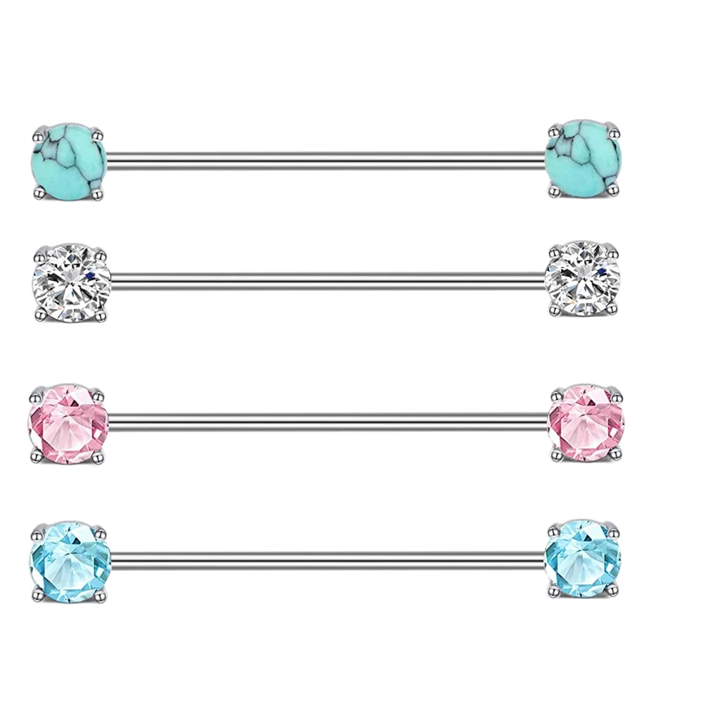 

TIANCIFBYJS 14G хирургическая сталь Промышленные Штанги кольцо серьги, Надеваемые На ушной хрящ козелка спиральный пирсинг украшения для женщин мужчин 50 шт.