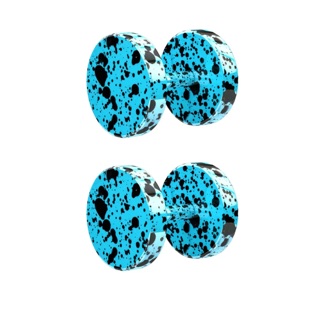 1pair Colorful Fake Plugs Stainless Steel Studs Earrings Fake Gauge Faux Tunnels Earring Ear Piercing For Women Men Body Jewelry