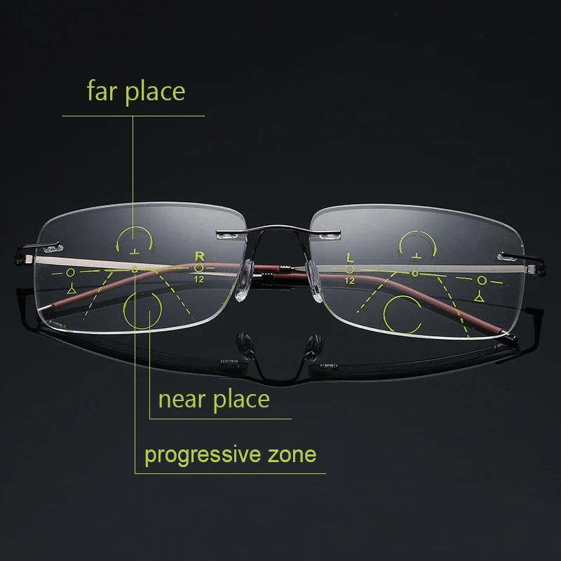 Многофункциональные прогрессивные многофокальные очки для чтения, для мужчин и женщин, ультра-светильник, Бескаркасный переход, близорукость, дальнозоркость, Пресбиопия