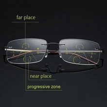Многофункциональные прогрессивные многофокальные очки для чтения, для мужчин и женщин, ультра-светильник, Бескаркасный переход, близорукость, дальнозоркость, Пресбиопия