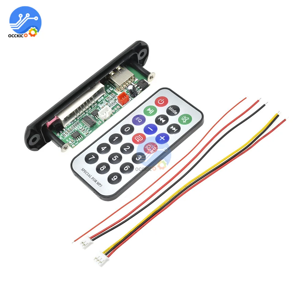 Car MP3 Decoder Board TF Card Radio FM USB Aux MP3 Music Player with LCD Screen Remote Control for Car Speaker DIY