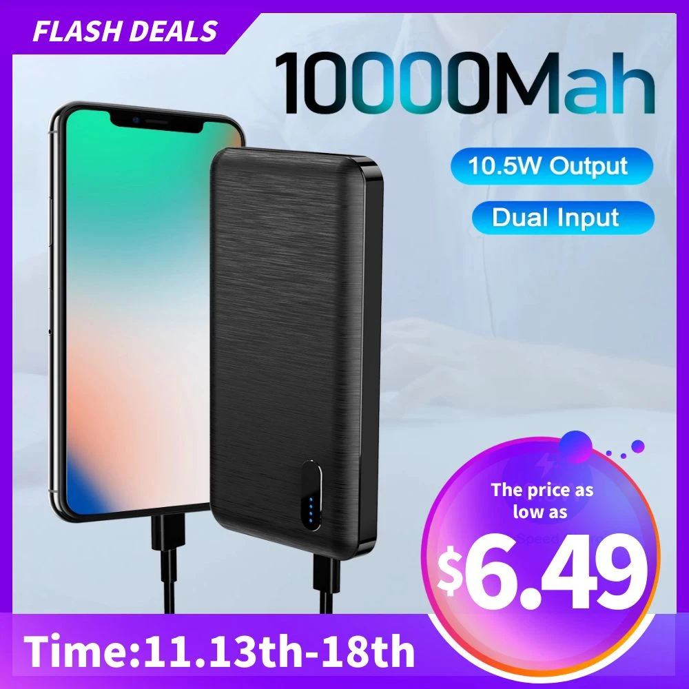 YKZ Powerbank 10000mAh USB Type C Mini Portable Charger Travel Quick External Battery Fast Charge PowerBank For iPhone 12 Xiaomi afbeelding