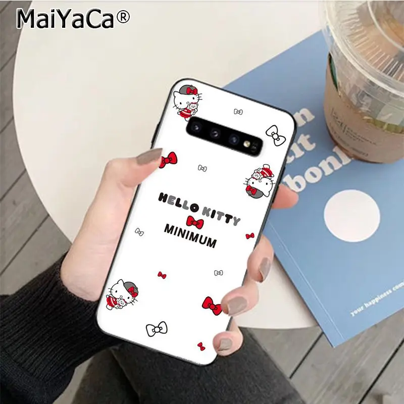 A4 MaiYaCa милый розовый чехол с рисунком hello kitty из ТПУ мягкий силиконовый черный чехол для телефона Xiaomi 8 9 se Redmi 6 pro 6A 4X7 note 5 7 - Цвет: A4