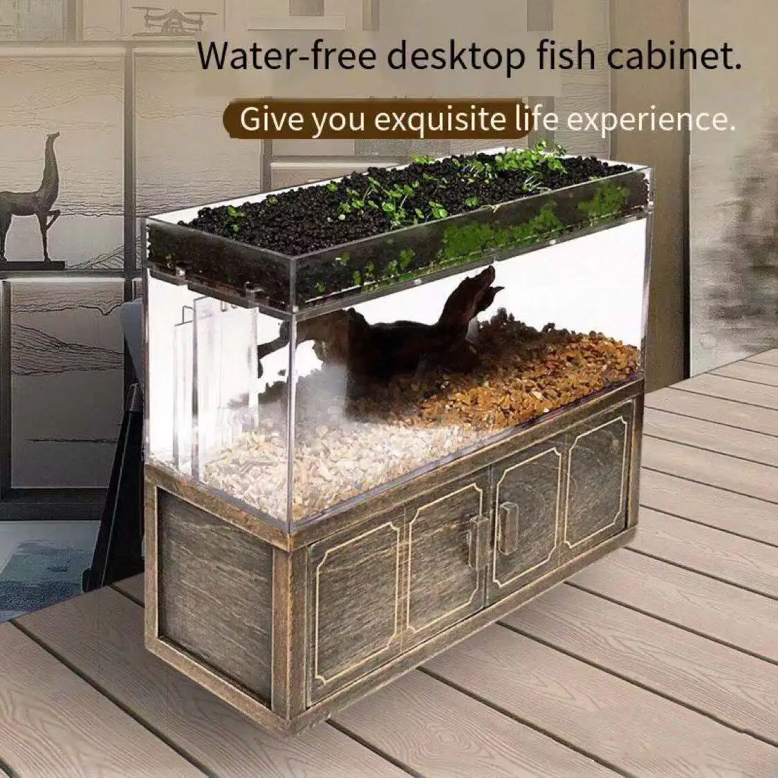 AquariumDesktopSmallFilterFishTankSuperWhitePlasticBettaFish