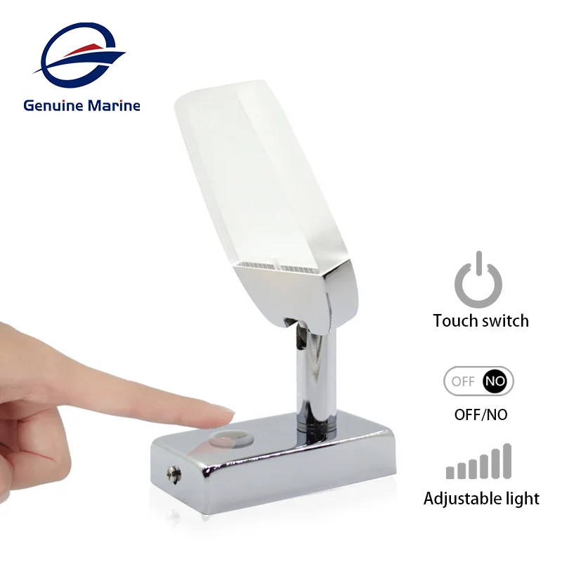 Touch Adjustable Switch 90&deg;Rotating LED Reading Book Wall Light USB for Boat Marine RV Camper Accessories 12V 24V