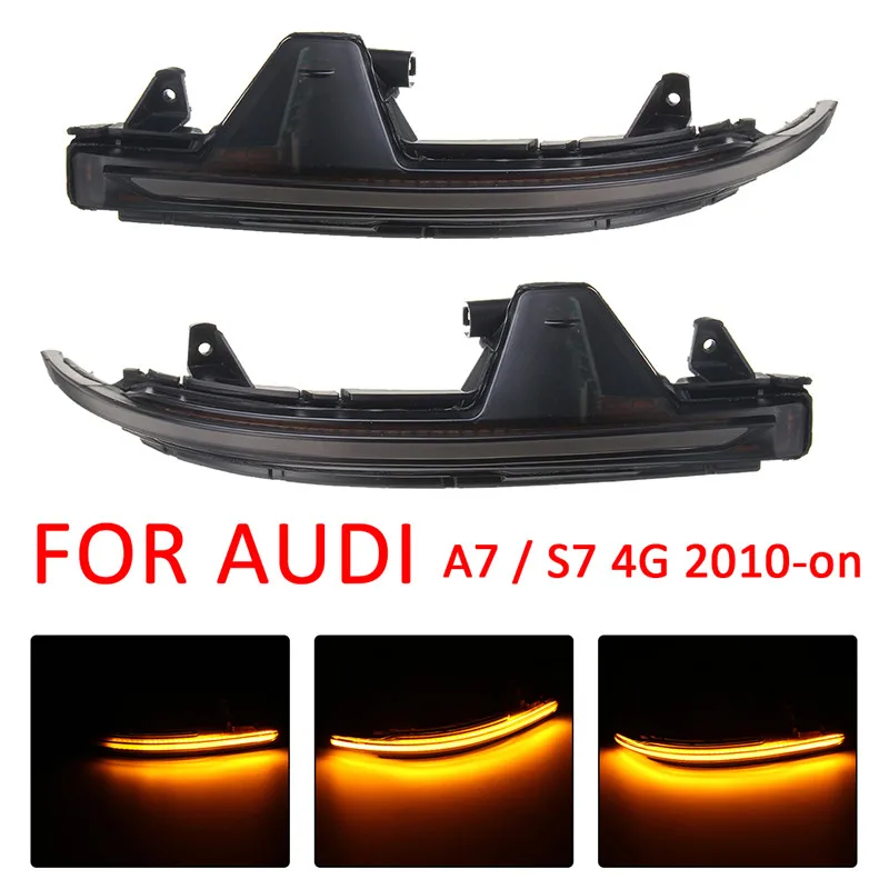 

Newest Car Side Wing Rearview Mirror Blinker Indicator LED Dynamic Turn Signal Light For AUDI A7 / S7 4G 2010-on