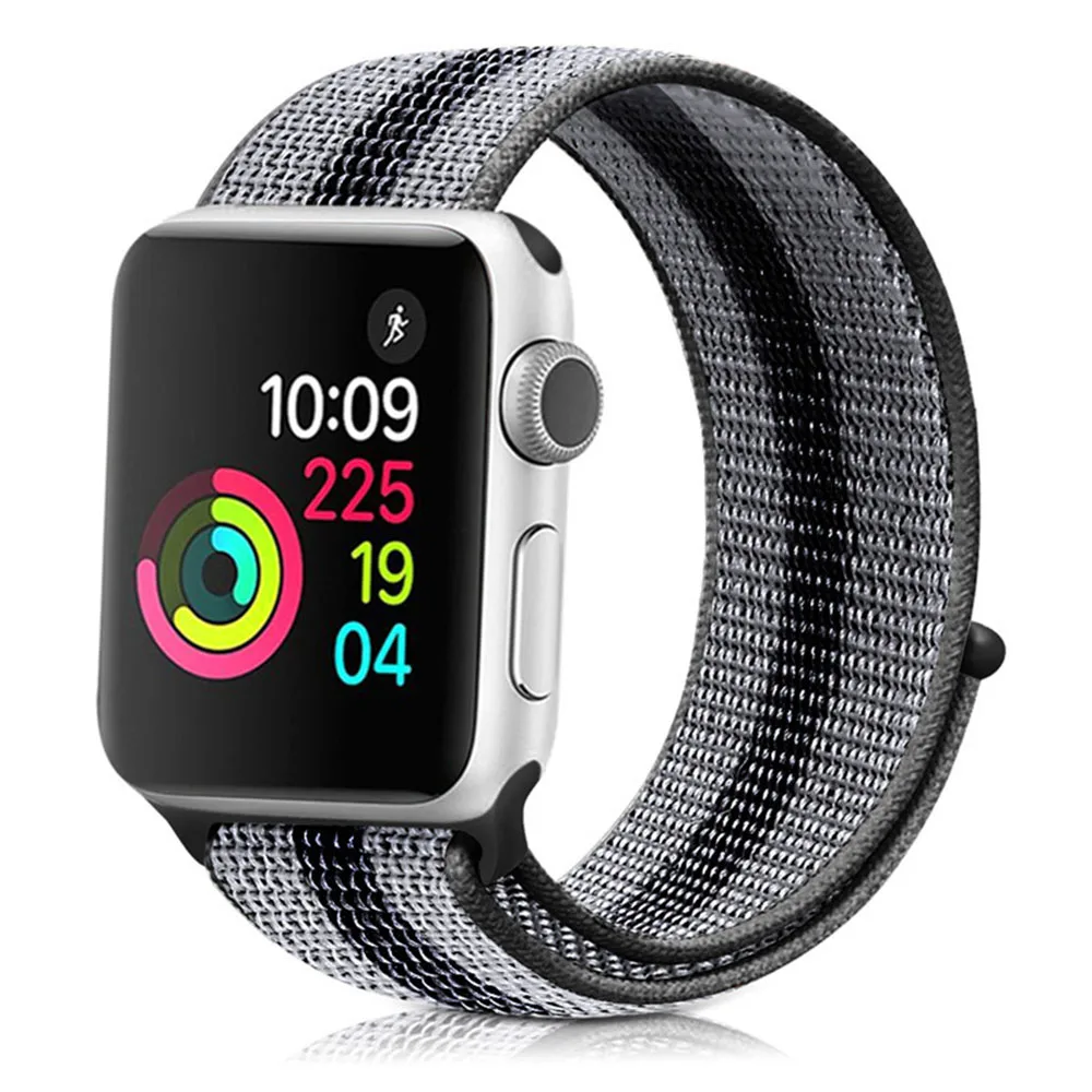 Спортивный Браслет-петля для Apple Watch 44 мм 42 мм 40 мм 38 мм светоотражающий тканый нейлоновый ремешок на запястье для iwatch серии 4/3/2/1