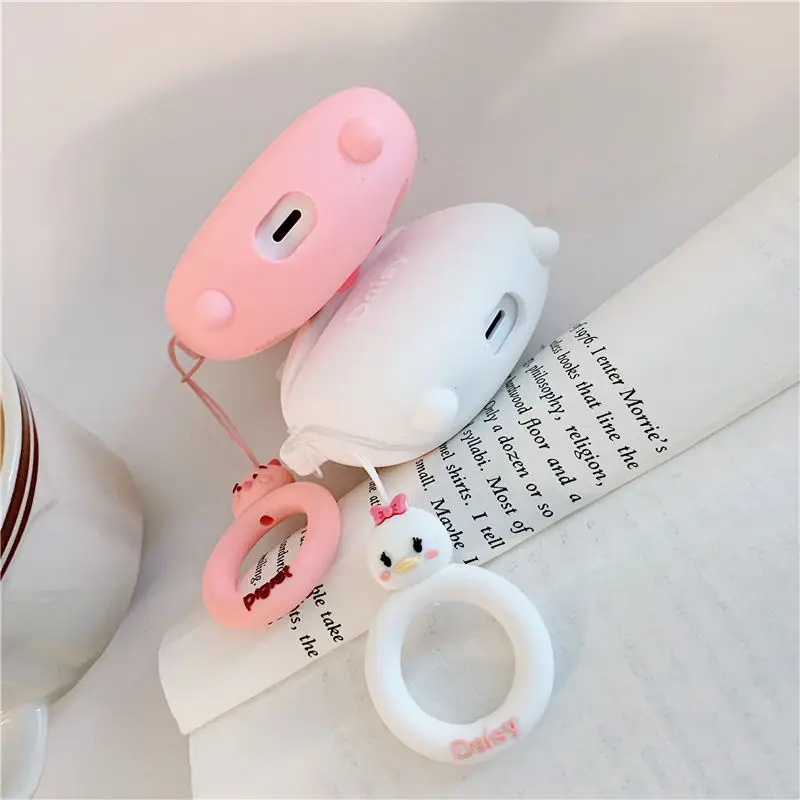 Для AirPods чехол 3D милый мультфильм Дейзи Дональд Дак Винни медвежонок пух поросенок Микки Минни беспроводные наушники крышка для Airpods 2