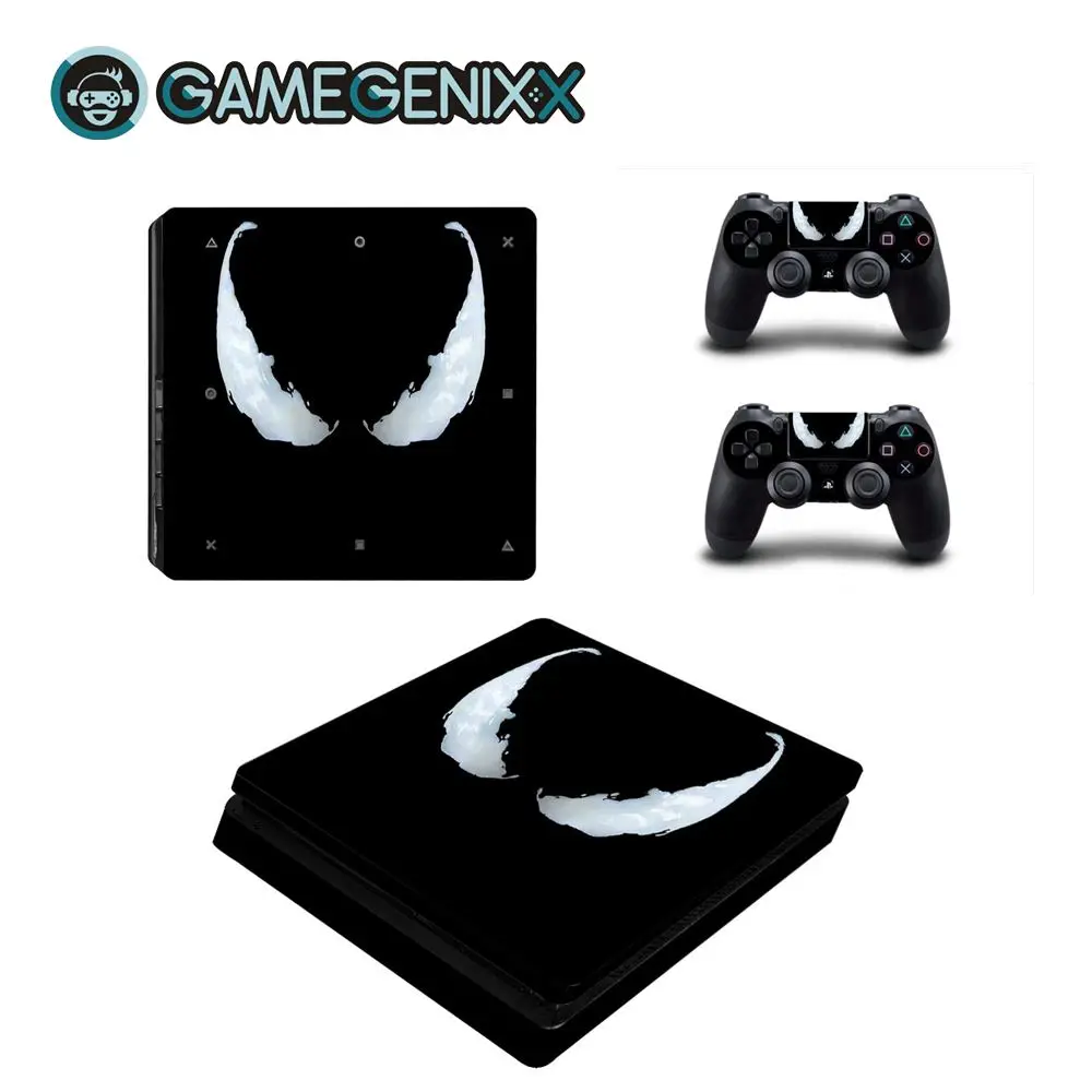 GAMEGENIXX наклейка для кожи Защитная Наклейка Съемная крышка для PS4 Slim консоли и 2 контроллеров-Venom