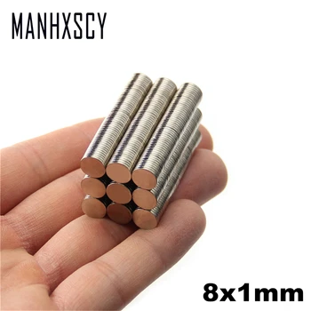 

200pcs Neodymium N35 Dia 8mm X 1mm Strong Magnets Tiny Disc NdFeB Rare Earth For Crafts Models Fridge Sticking magnet 8x1mm