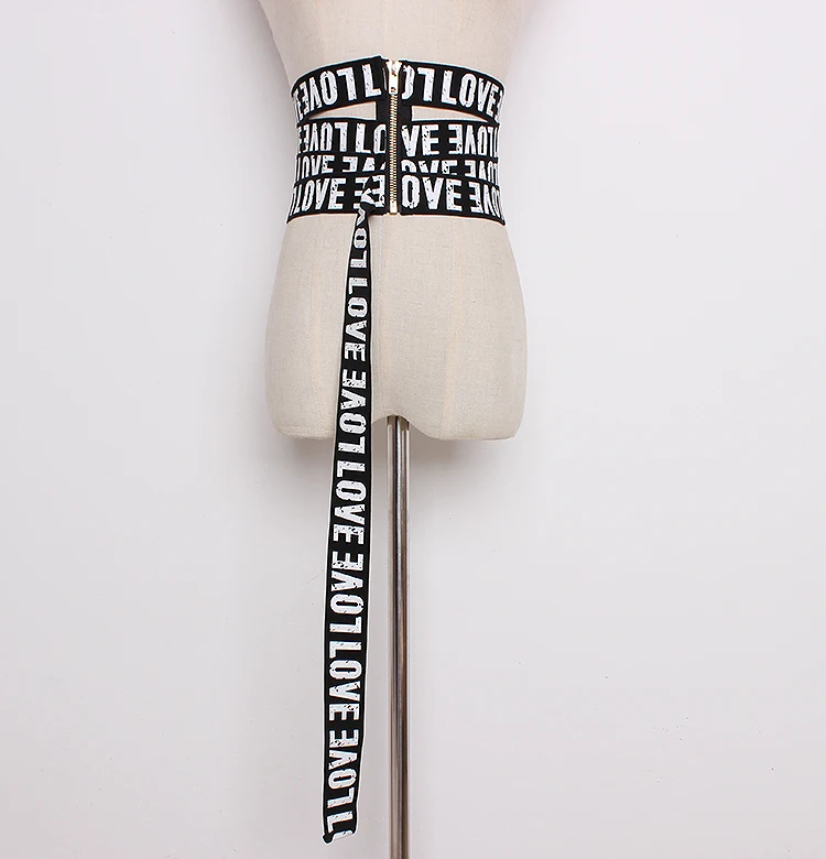 

New contrast letters waist women elastic decorative waist chain