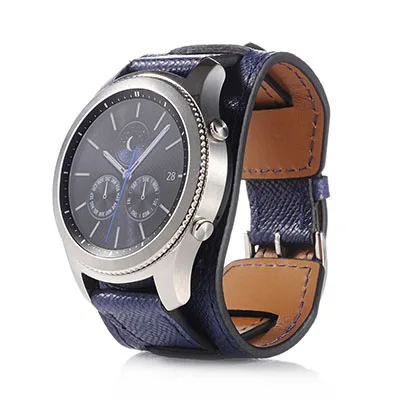 Deep blue Ремешок для часов из натуральной кожи 22 мм для samsung galaxy watch 46 мм ремешок для часов для samsung gear S3 браслет Ремень спортивный ремешок для часов - Цвет: Deep blue