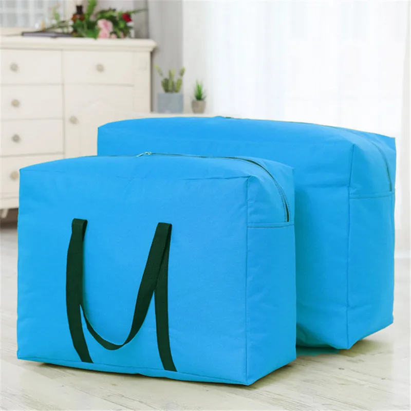 Quilt Storage Bag Home Clothes Quilt Pillow Blanket Storage Bag Travel Luggage Large Capacity Organizer Dampproof Sorting Bag - Цвет: Небесно-голубой