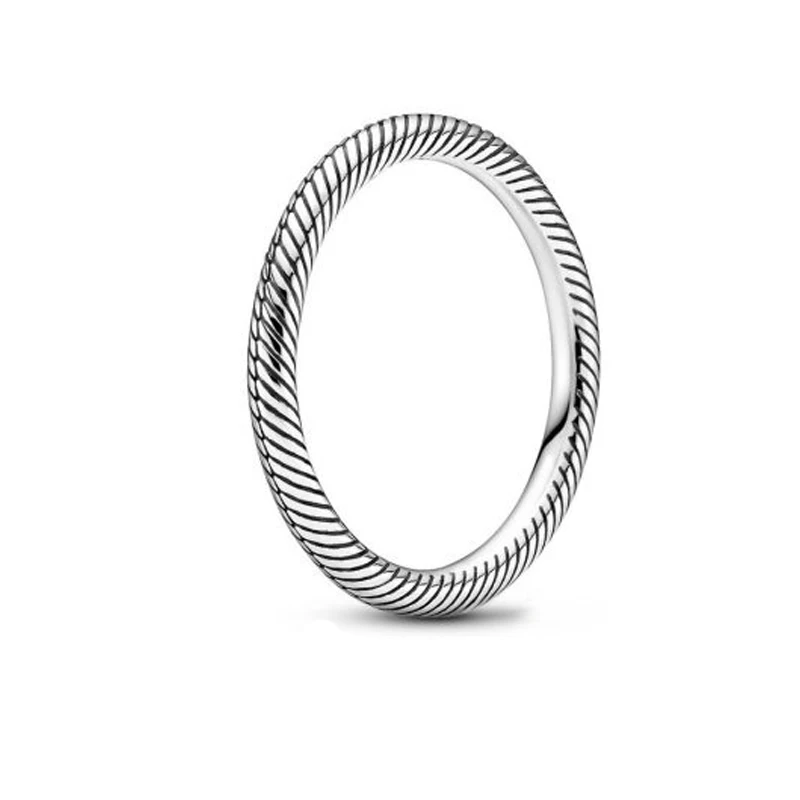 

925 Sterling Silver 2020 New Autumn silver color Snake Chain Pattern Ring For Women Brand Engagement Original Rings Jewelry