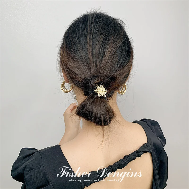 Elegantes Opal Metall Haar-scrunchies Für Damen Und Mädchen_voghion.com