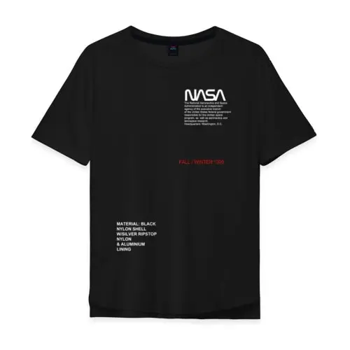 Мужская футболка хлопок Oversize NASA | одежда