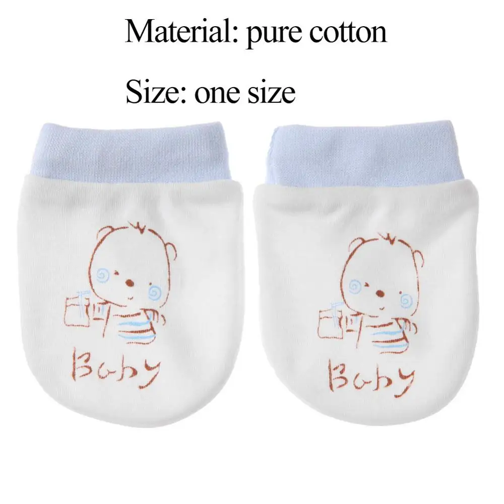 1pair B1 1/5 пар перчаток для новорожденных, зимние хлопковые перчатки, всесезонные мягкие защитные перчатки для детей, варежки для мальчиков и девочек с защитой от царапин - Цвет: 1pair B1