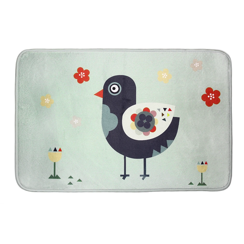 Модный напольный коврик серый голубь Печатный водопоглощающий коврики для туалета коврик фланелевый нескользящий кухонный дверной коврик для ванной