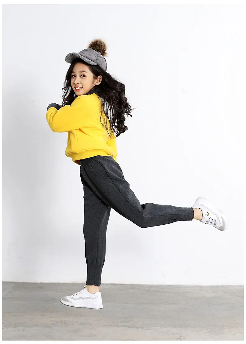 Plus Velvet Girls Carrot Pants Autumn And Winter New Spring And Autumn Fashion Casual Pants Children Boys Girls Sport Pants