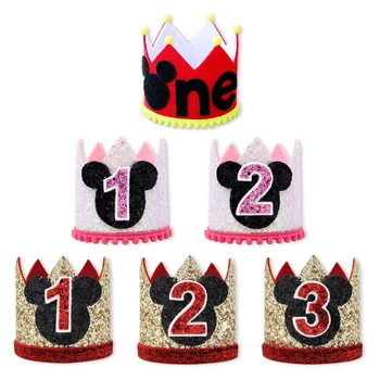 

1pcs/lot Children's mickey shower birthday hat party decoration birthday hat baby first birthday party layout decoration supplie