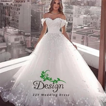 Vestidos De 15 Anos Пышное Платье с открытыми плечами Белое Бальное Платье c аппликациями с бантом Бальные платья с длинным шлейфом