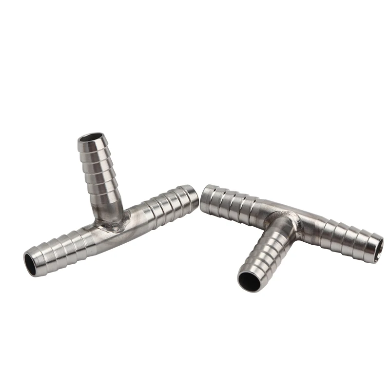 Y Shape U Shape T Cross Hose Barb Stainless Steel 1/4" 7mm Barb Fitting 3 Way Tee Barbed Co2 Hose Splicer Homebrew beer hose connector