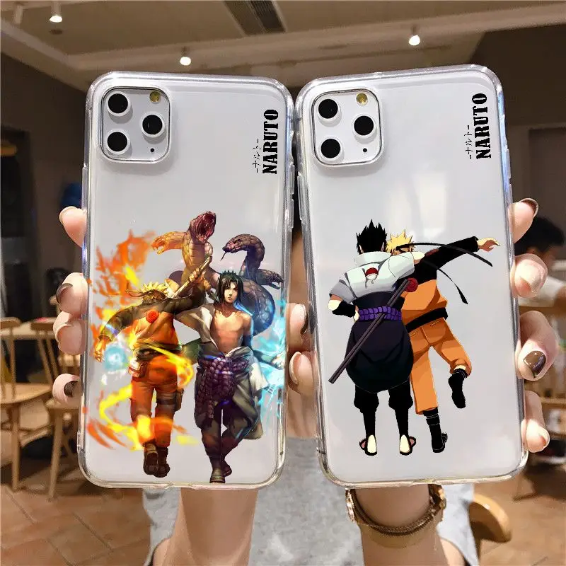 Забавный Прозрачный чехол для телефона Akatsuki Cute Sasuke iphone 7 8 plus X XR 11 12Pro Mini MAX японское