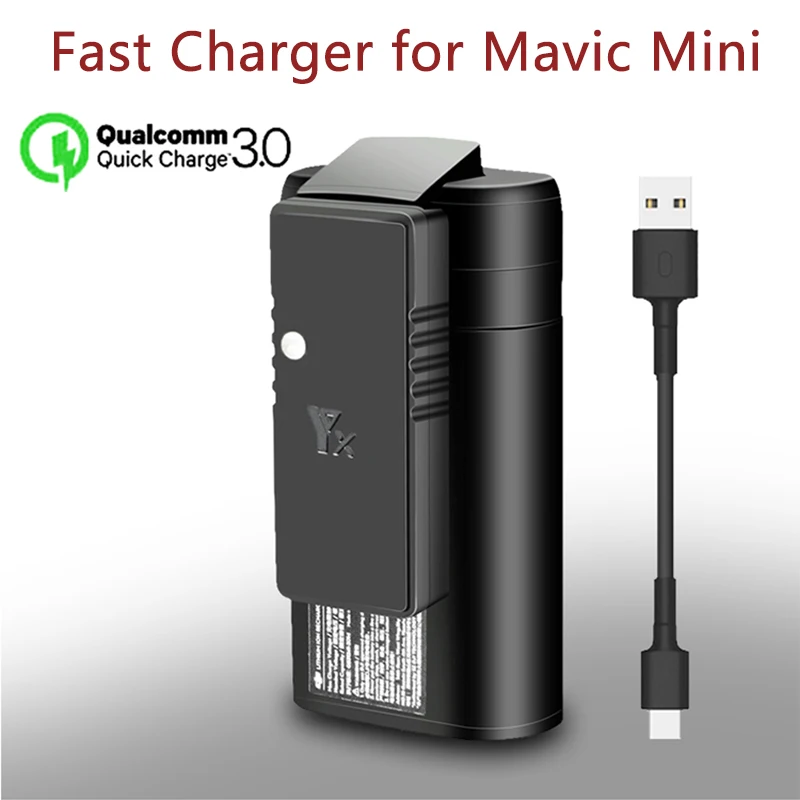 Crazy Sale AWQ YX for dji mavic mini QC3.0 Fast Charger Battery USB Charging With TYPE C Cable  For DJI Mavic Mini Drone Accessories 