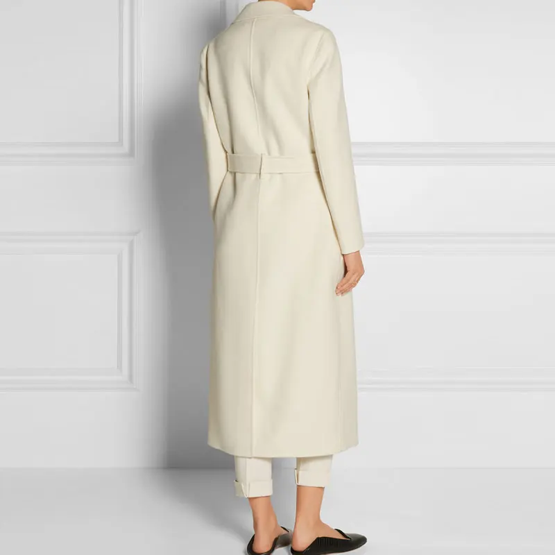 Осеннее кашемировое женское элегантное пальто с поясом, шерстяное Женское пальто, облегающие длинные куртки, одноцветное пальто, Женское пальто, уличная одежда