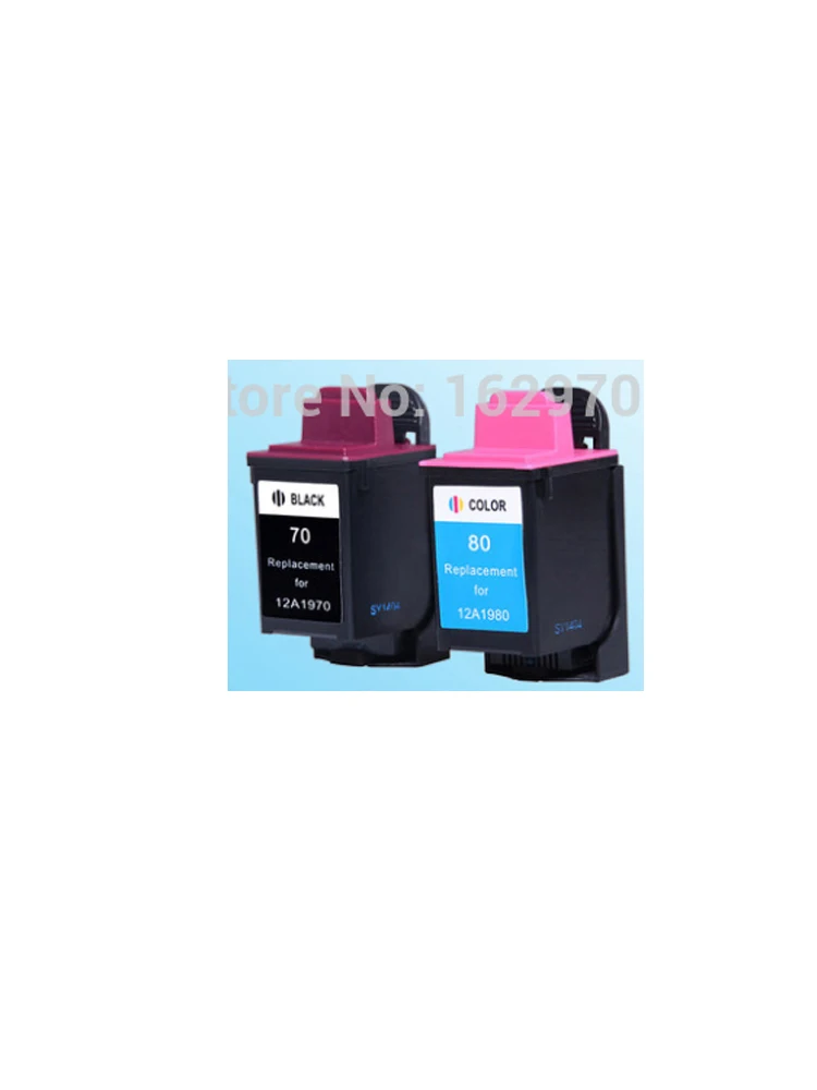 3 шт. = 2BK+ 1 цветной картридж совместимый для Lexmark70 12A1970 80 12A1980 Z11 Z43 Z45 5700 7000