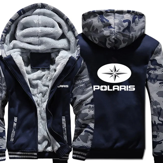 Polaris толстовки зимняя камуфляжная куртка с рукавами для мужчин толстый теплый флис хлопок молния реглан пальто мужской спортивный костюм - Цвет: 6