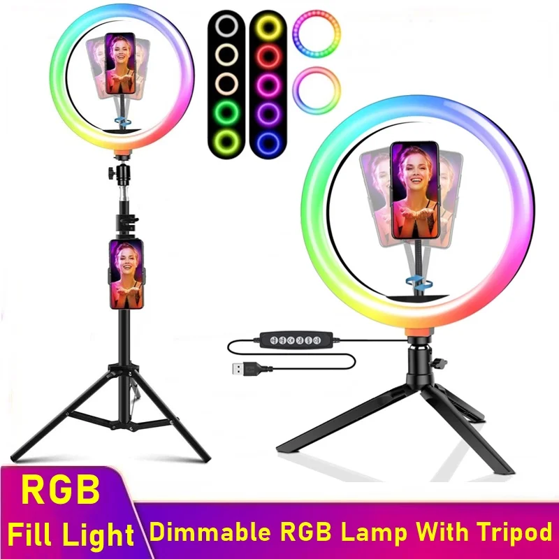 Tongdaytech RGB Selfie Led Ring Fill Light Photography Dimmable RGB Lamp With Tripod For Makeup Video Live Aro De Movil Luz Para
Tongdaytech RGB Selfie Led Ring Fill Light Photography Dimmable RGB Lamp With Tripod For Makeup Video Live Aro De Movil Luz Para