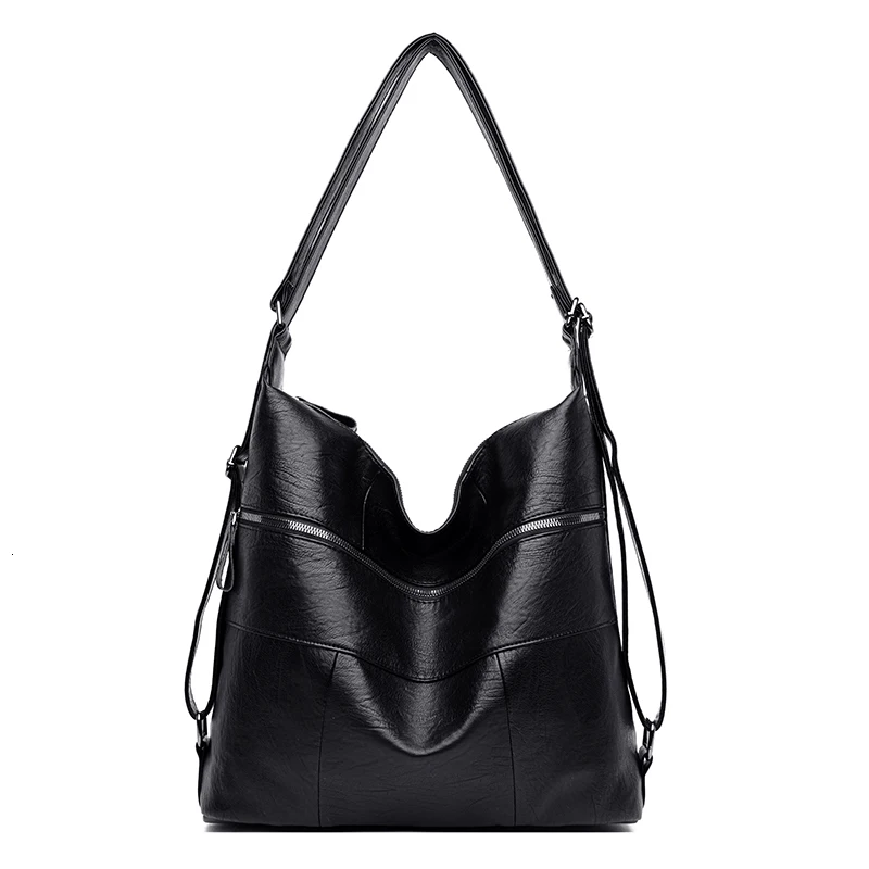 Дизайнерские сумки, модная Лоскутная сумка на плечо, женская кожаная повседневная сумка-тоут, роскошная Брендовая женская сумка, сумка Bolsa - Цвет: Black