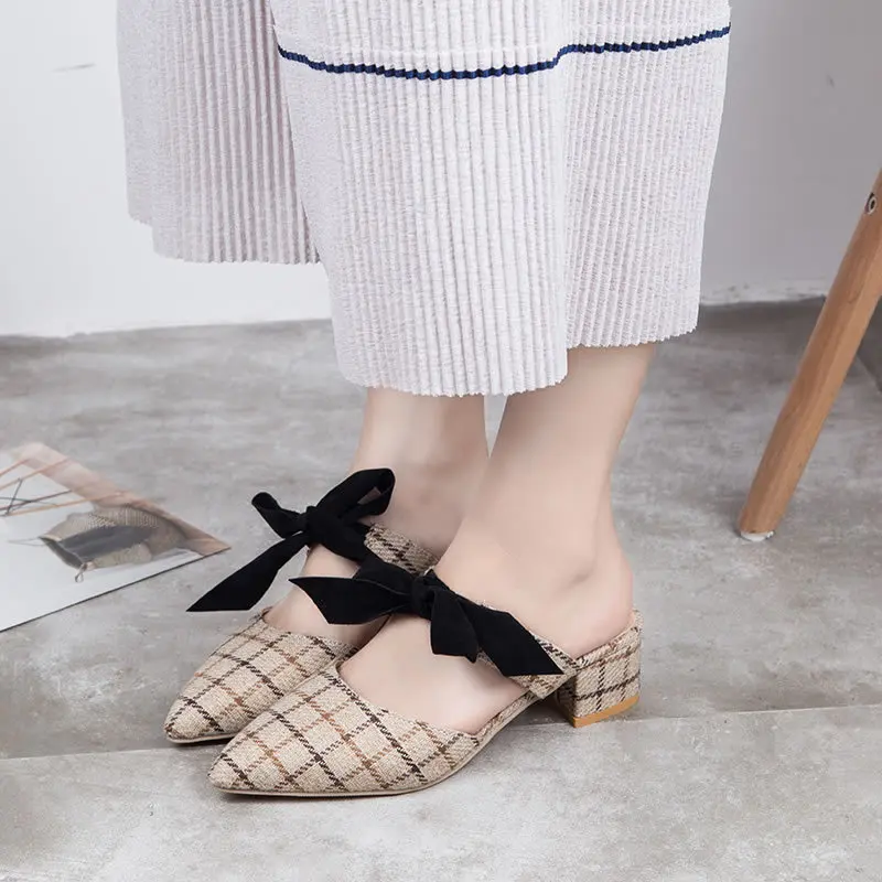 

WOMEN'S Slippers in Chunky-Heel 2019 Summer New Style Korean-style Fashion Nightclub Online Celebrity Princess WOMEN'S Shoes