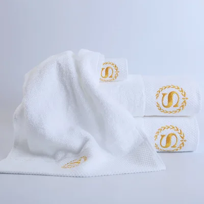 YJBSYLS1-Piece, вышитые короны, белые, 5 звезд, гостиничные полотенца, хлопок, набор полотенец, полотенце для лица, банное полотенце, мочалки, высоко впитывающие
