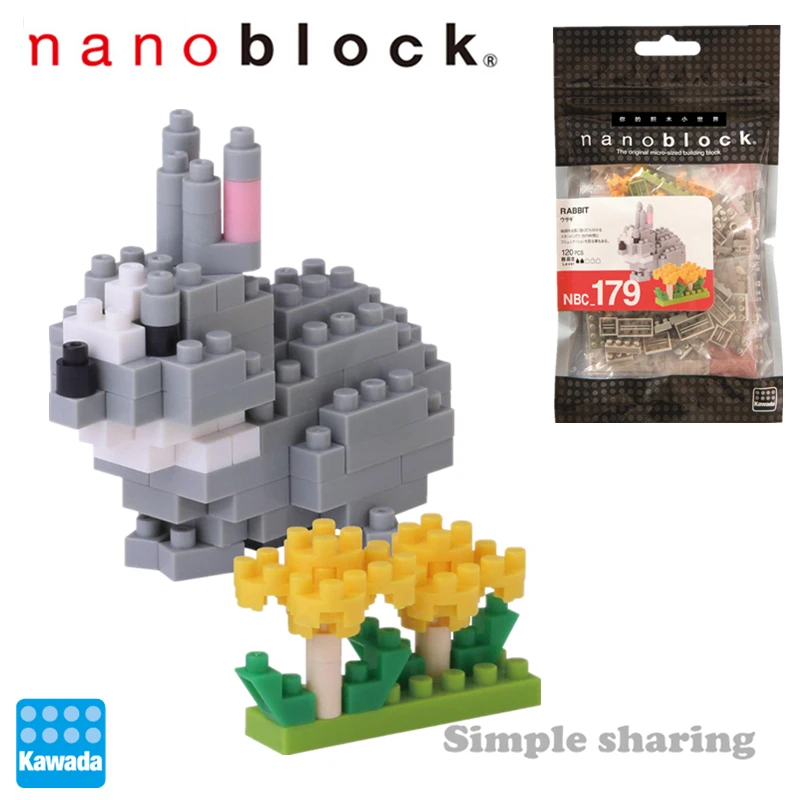 New Nanoblock Rabbit Nano Micro-Sized Building Blocks NBC-179 Kawada Funny Creative Educational Toys For Kids Great Gift | Игрушки и