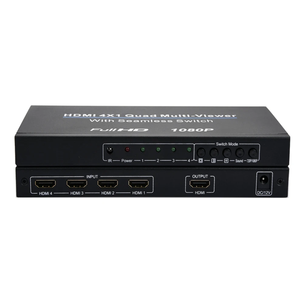 HDMI 4x1 переключатель Quad Multi Viewer сплиттер с бесшовным переключателем HD видео 1080P для