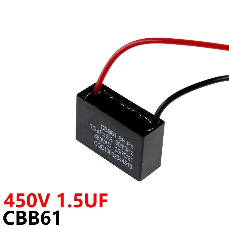 

CBB61 450VAC 1.5UF Fan Starting Capacitor Lead Length 10 With Line Capacitance