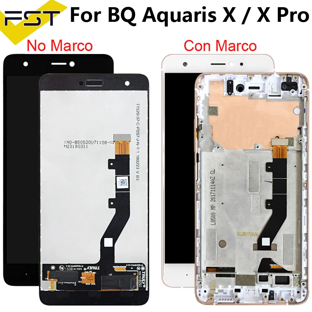 Протестирован для BQ Aquaris X/X Pro ЖК-дисплей+ кодирующий преобразователь сенсорного экрана в сборе запасные части для BQ X Pro ЖК-панели Tactil