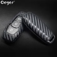 Ceyes для Ford Focus Mondeo Explorer Mustang Авто пульт дистанционного ключа чехол автомобильные аксессуары умный ключ оболочка автомобиля Стайлинг углеродное волокно