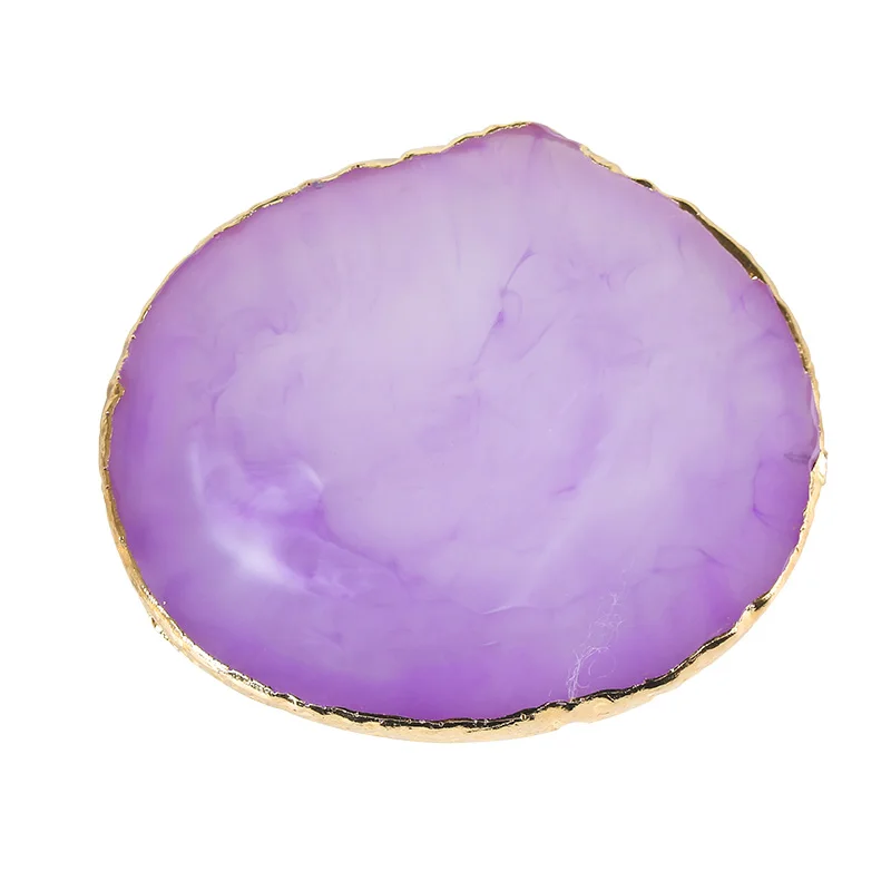4 Patterns Natural Resin Palette Round Oval Shape Display Plate Nail Art Practice Color Mixer Showing Board Tool TSP-1