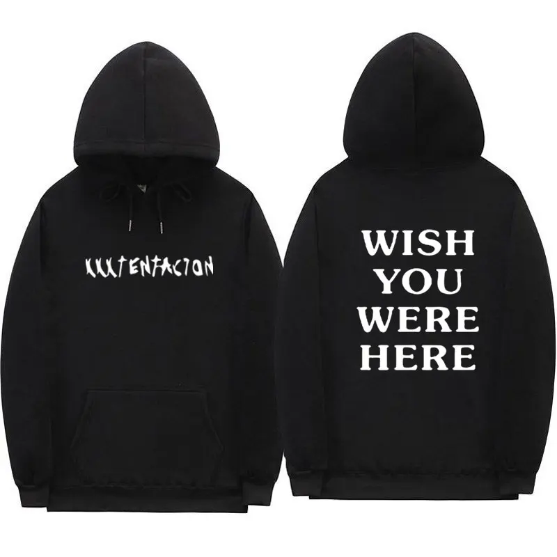 Новинка XXXtentacion толстовки хип-хоп Уличная одежда для мужчин/женщин WISH YOU ware HERE Толстовка Трэвиса Скотта с длинным рукавом с буквенным принтом толстовки для мужчин